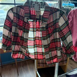 Hatley Kids Button Down Plaid Shirt - Red, Green, and White